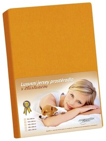Jersey lepedő elasztánnal narancssárga , 160 x 200cm, 160 x 200 cm
