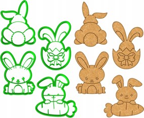 4x Húsvéti mézeskalács formák Húsvéti Nyuszik XL szett 4db