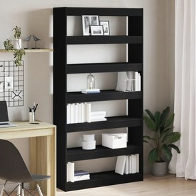 Könyvespolc Fekete Összeállított fa 100 x 30 x 198 cm Könyvespolc