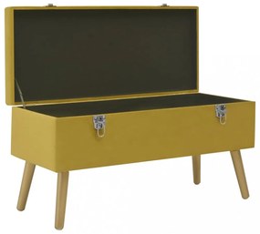 mustársárga bársonypad tárolórekesszel 80 cm