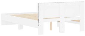 fehér ágykeret fejtámlával és LED-del 135 x 190 cm