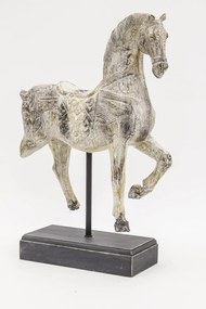 Ló figura Műanyag Krém, Fekete 48x32x12cm