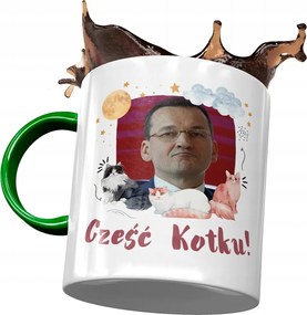 Bögre Zöld Mateusz Morawiecki Premier Ajándék Nyomtatott Fotóval
