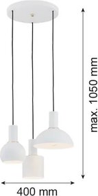 ARGON 1468 SINES Modern Led Függesztett Lámpa Fehér, Sárgaréz E27 IP20
