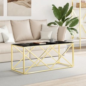 Üveg és rozsdamentes acél dohányzóasztal 110x45x45 cm