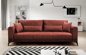 Szétnyitható kanapé, terrakotta, GRACE BIG SOFA