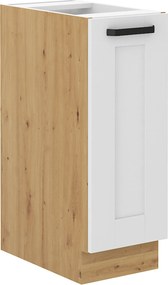 Alsó szekrény kihúzható kosárral, fehér/artisan tölgy, LULA D30 CARGO