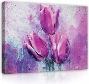 Vászonkép Virágok Tulipán Akvarell Vászon Fal A Nappali Hálószobájába 100x70