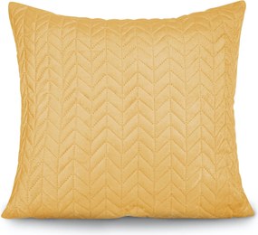 Dekoratív párnahuzat Moxie 45x45 velvet mustár halszálka mintás