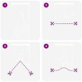 2 db fehér zsinórfüggöny 100 x 250 cm