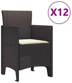 Kert étkező szett párnával 13 pcs Barna Rattan