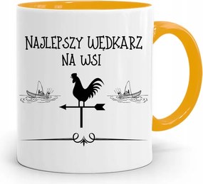 Sárga Horgász Bögre A Legjobb Vidéki Horgász fényképes nyomtatással