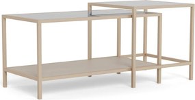 Szürke acél dohányzóasztal szett 2 db-os 50x90 cm Seaford – Actona