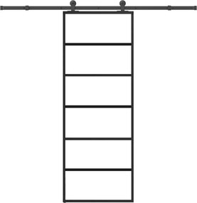 vidaXL ESG üveg és alumínium tolóajtó fémszerelvény-szettel 76x205 cm