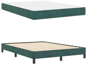 Boxspring ágy matraccal Sötétzöld 160 x 200 cm Bársony