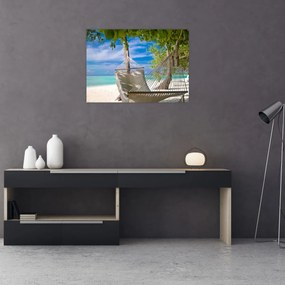 Kép - Függőágy a tengerparton (70x50 cm)