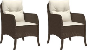 vidaXL 2 db barna polyrattan kerti szék párnával