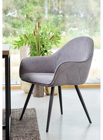 Szürke kárpitozott karfás étkezőfotel Minto – Unique Furniture