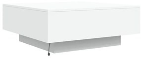 fehér dohányzóasztal LED-lámpákkal 80 x 80 x 31 cm