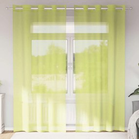 2 db almazöld fátyolfüggönyök rojtokkal 140x245 cm