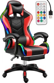Likeregal 920 LED-es gamer szék lábtartóval piros TT-1115