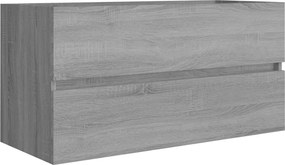 vidaXL szürke sonoma színű szerelt fa éjjeliszekrény 90x38,5x45 cm