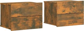 vidaXL 2 db füstös tölgy színű szerelt fa éjjeliszekrény 40x30x30 cm