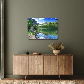 Tó a Tátrában képe (üvegen) (70x50 cm)