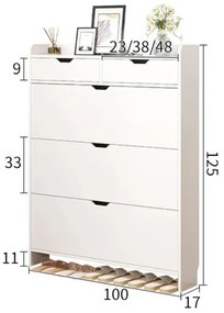 Cipősszekrény 100x125x17 cm BC LT02-100