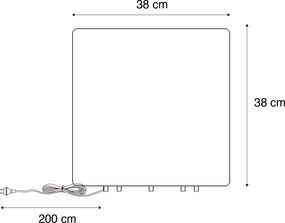 Okos kültéri lámpa fehér 38 cm négyzet alakú LED A60-nal IP44 - Nura