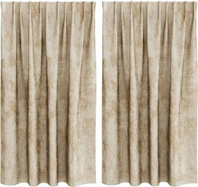 vidaXL Bársonyfüggönyök függönyökkel 2 pcs Krém 140 x 140 cm Bársony