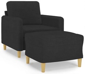 vidaXL fekete szövet kanapéfotel lábtartóval 60 cm