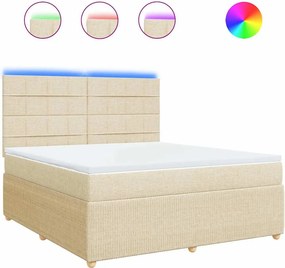 vidaXL krémszínű szövet rugós ágy matraccal 180 x 200 cm
