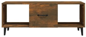 Füstös tölgy színű szerelt fa dohányzóasztal 102 x 50 x 40 cm