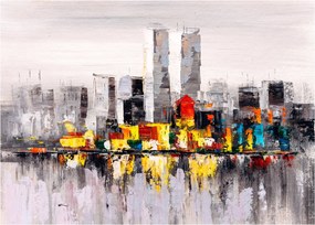 Kép - A nagyváros festménye (üvegen) (70x50 cm)