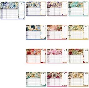 Falinaptár, mágneses, kétheti, jegyzettömbbel, 22x30 cm, LIZZYCALENDAR Anyu tervezője Scrapbook Style (TICLCFNMJAN)