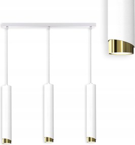 Függő Mennyezeti Lámpa Fém Csövek GU10 Loft Spot Fehér Csep 90 CM