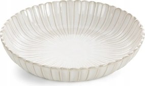 Dekorációs tál 24X24X5 krémszínű, koptatott bézs mintával