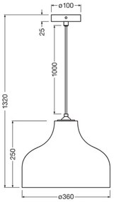 Ledvance - Csillár zsinóron DECOR CARDBOARD 1xE27/15W/230V átm. 36 cm