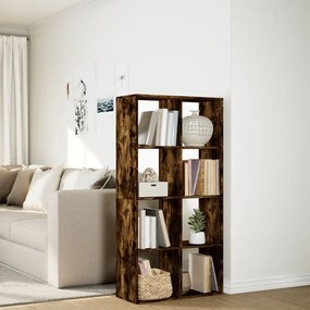 füstös tölgy szerelt fa elválasztó könyvespolc 69,5x29x137,5 cm