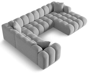 Világosszürke zsenília sarokkanapé (bal oldali-U alakú) Treno – Cosmopolitan Design