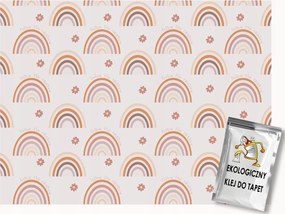 Fotótapéta Flizelina Gyerekek Pasztell Mintás Szivárvány Virágok 150x105 ragasztó