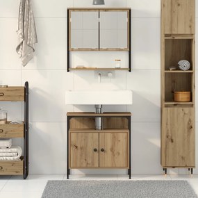 2 Darabos Fürdőszobai Bútor Szett Mesteri Tölgy Engineered Wood
