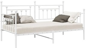 Napágy Keret Fehér 107x203 cm Acél