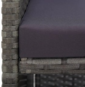 13 részes antracitszürke polyrattan étkezőszett párnákkal