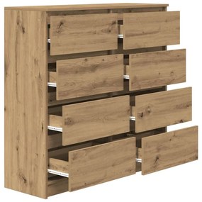 kézműves tölgy színű szerelt fa tálalószekrény 100x35x99 cm