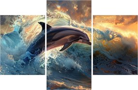 Kép - Delfin, illusztrációk (90x60 cm)