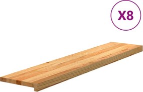vidaXL 8 db tömör tölgyfa világosbarna lépcsőfokok 120x25x2 cm