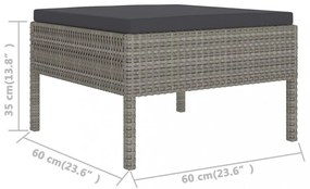 vidaXL 10 részes szürke polyrattan kerti ülőgarnitúra párnákkal