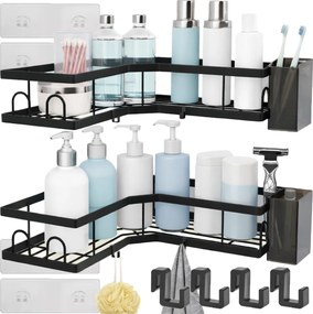 Fürdőszoba Polc Akasztós Sarok Zuhany Öntapadós Loft 2 Db